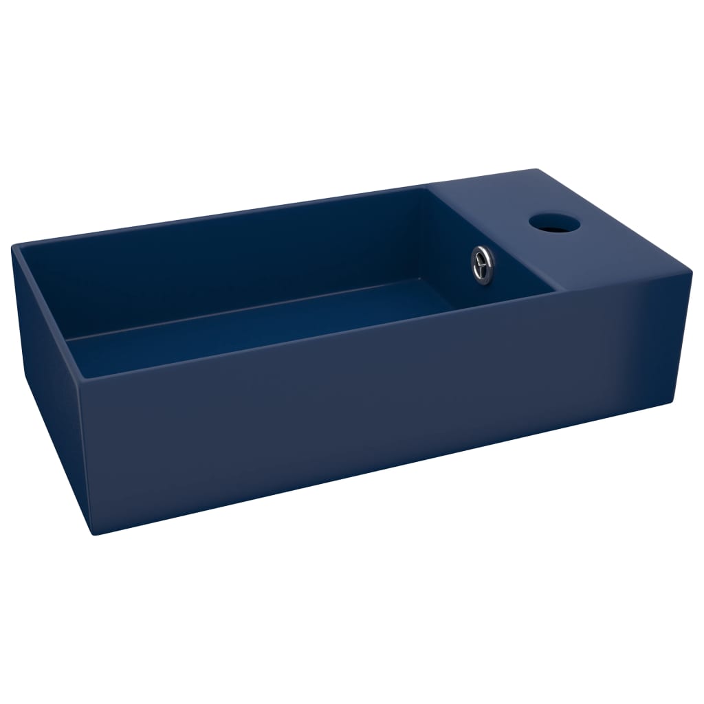 Vidaxl Washbasin con cerámica de aterrizaje azul oscuro