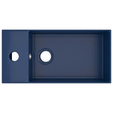 Vidaxl wastafel met overloop keramiek donkerblauw