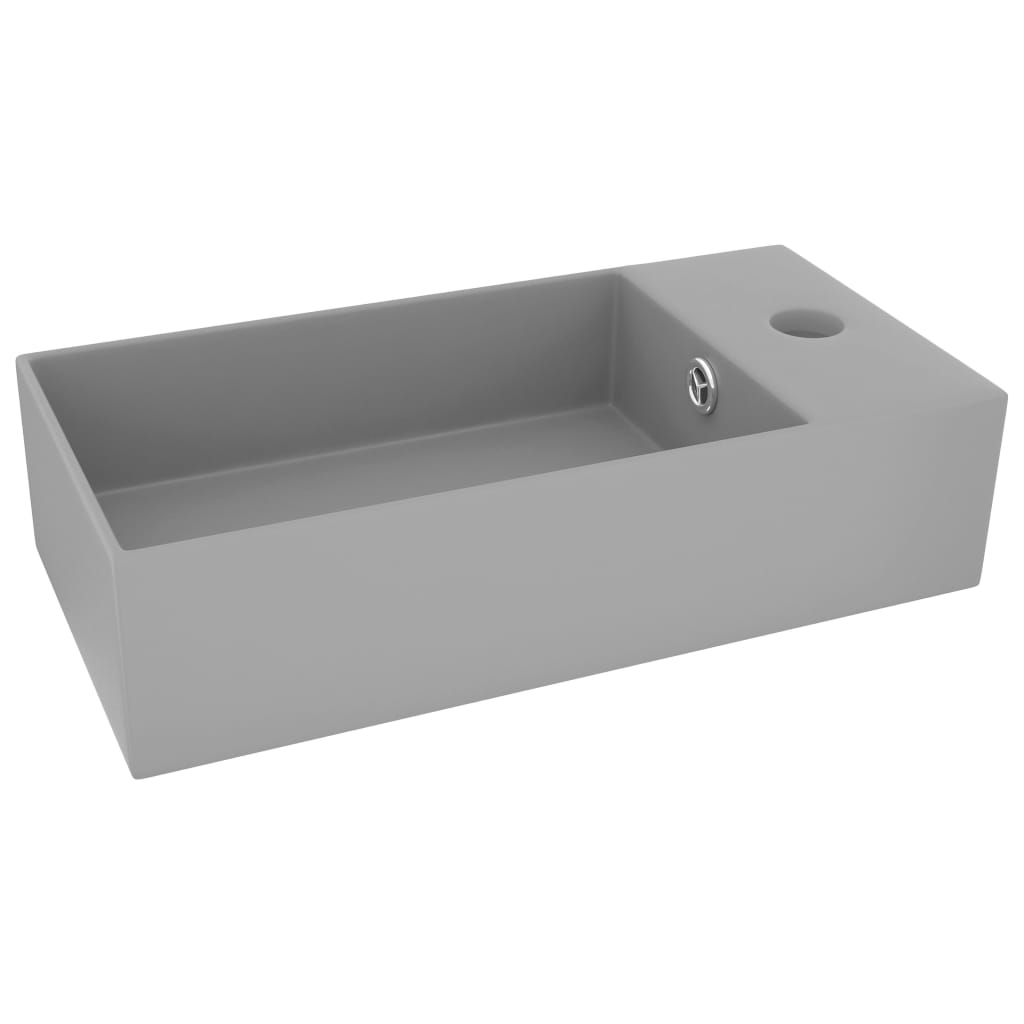 Vidaxl Washbasin med landing keramisk lysegrå