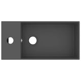 Vidaxl wastafel met overloop keramiek donkergrijs