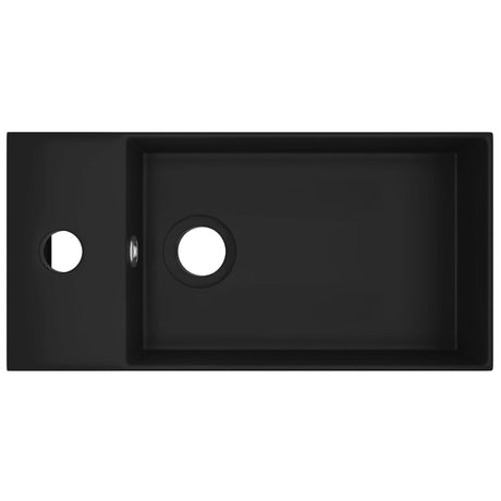 Vidaxl wastafel met overloop keramiek matzwart