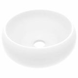 Vidaxl wastafel rond 40x15 cm keramiek matwit