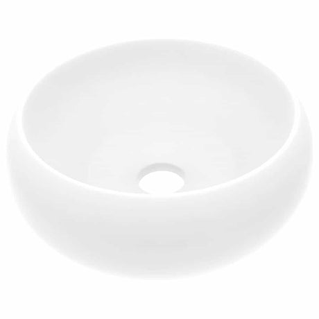 Vidaxl wastafel rond 40x15 cm keramiek matwit