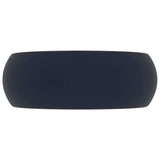 Vidaxl wastafel rond 40x15 cm keramiek mat donkerblauw