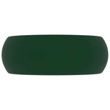 Vidaxl wastafel rond 40x15 cm keramiek mat donkergroen
