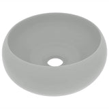 Vidaxl wastafel rond 40x15 cm keramiek mat lichtgrijs