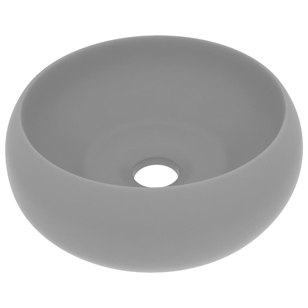 Vidaxl Washbasin krog 40x15 cm keramika matt svetlo siva