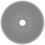 VidaXL Washbasin Round 40x15 cm Ceramic matt light gray