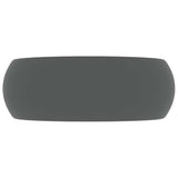 Vidaxl wastafel rond 40x15 cm keramiek mat donkergrijs
