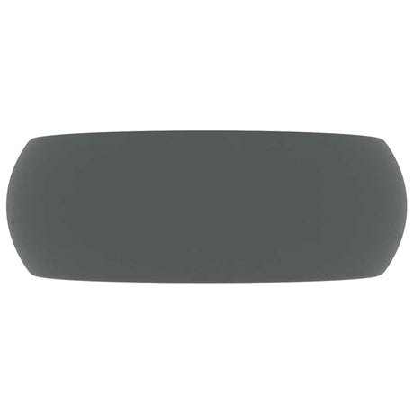Vidaxl wastafel rond 40x15 cm keramiek mat donkergrijs