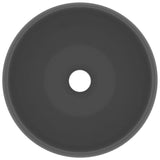 Vidaxl Washcasin Round 40x15 CM Ceramic Mat Dark Grey