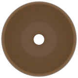 Vidaxl wastafel rond 40x15 cm keramiek matcrème