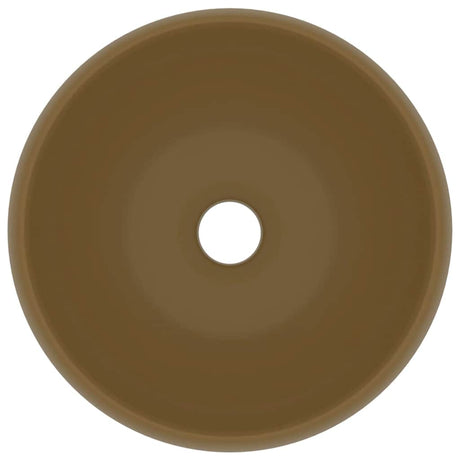 Vidaxl wastafel rond 40x15 cm keramiek matcrème