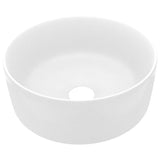 Vidaxl wastafel rond 40x15 cm keramiek matwit