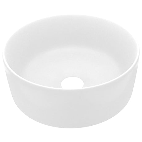 Vidaxl wastafel rond 40x15 cm keramiek matwit