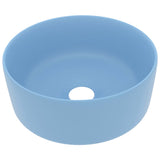 VidaXL Washbasin Round 40x15 cm Ceramic matt light blue