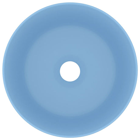 Vidaxl wastafel rond 40x15 cm keramiek mat lichtblauw