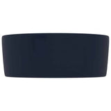 Vidaxl wastafel rond 40x15 cm keramiek mat donkerblauw