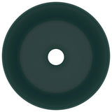 Vidaxl wastafel rond 40x15 cm keramiek mat donkergroen