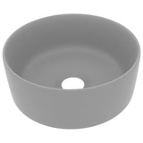 Vidaxl Washbasin Round 40x15 cm ceramico grigio chiaro Matt