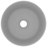 Vidaxl wastafel rond 40x15 cm keramiek mat lichtgrijs