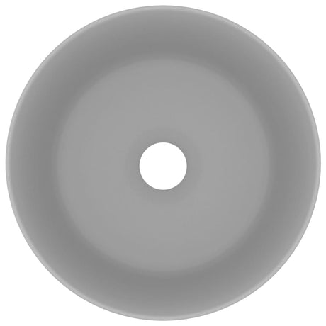 Vidaxl wastafel rond 40x15 cm keramiek mat lichtgrijs