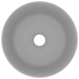 VidaXL Washbasin Round 40x15 cm Ceramic matt light gray