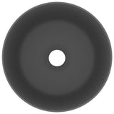 Vidaxl wastafel rond 40x15 cm keramiek mat donkergrijs