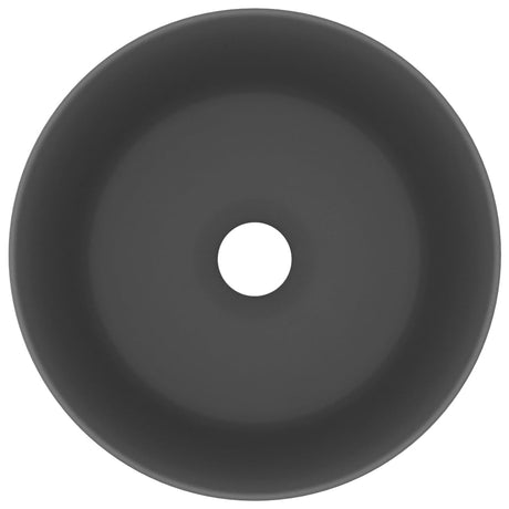 Vidaxl wastafel rond 40x15 cm keramiek mat donkergrijs