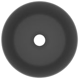 VidaXL Washbasin Round 40x15 cm Ceramic Mat Dark Gray