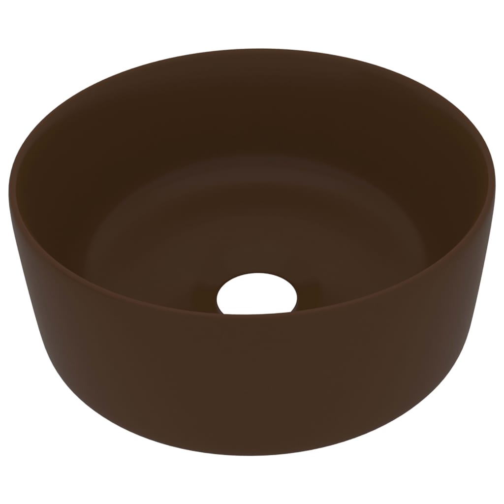 Vidaxl Washbasin Round 40x15 cm Cerámico Matt Dark Brown