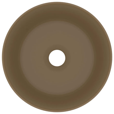 Vidaxl wastafel rond 40x15 cm keramiek matcrème