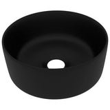 Vidaxl Wash -basin runt 40x15 cm keramisk matt svart