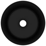 Vidaxl wastafel rond 40x15 cm keramiek matzwart