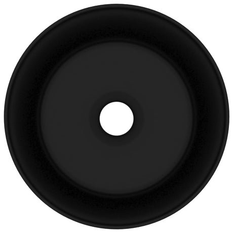 Vidaxl wastafel rond 40x15 cm keramiek matzwart