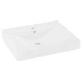 Vidaxl wastafel met kraangat 60x46 cm keramiek matwit