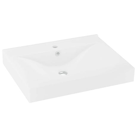 Vidaxl wastafel met kraangat 60x46 cm keramiek matwit
