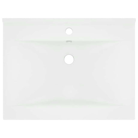 Vidaxl wastafel met kraangat 60x46 cm keramiek matwit