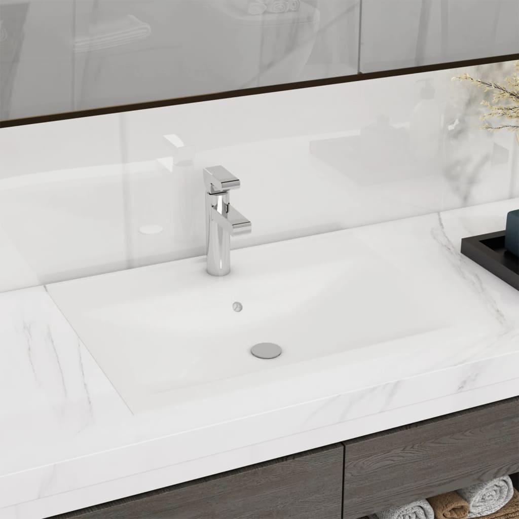 Vidaxl Washbasin con agujero de grifo 60x46 CM Mat de cerámica White