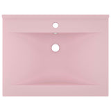 Vidaxl Washbasin z luknjo iz pipe 60x46 cm keramična podplata roza