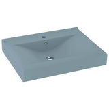 Vidaxl wastafel met kraangat 60x46 cm keramiek mat lichtblauw
