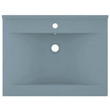 Vidaxl wastafel met kraangat 60x46 cm keramiek mat lichtblauw