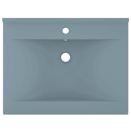 Vidaxl wastafel met kraangat 60x46 cm keramiek mat lichtblauw