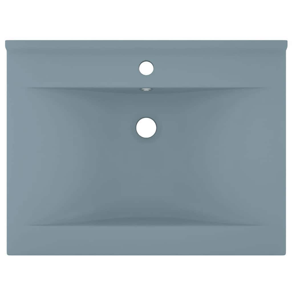 Vidaxl wastafel met kraangat 60x46 cm keramiek mat lichtblauw