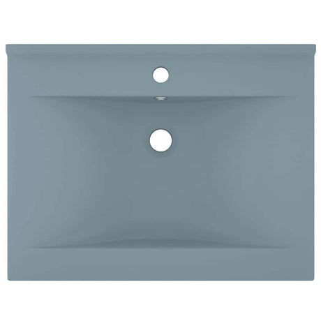 Vidaxl wastafel met kraangat 60x46 cm keramiek mat lichtblauw
