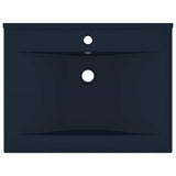 Vidaxl wastafel met kraangat 60x46 cm keramiek mat donkerblauw