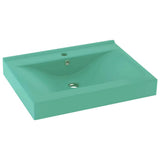 Vidaxl wastafel met kraangat 60x46 cm keramiek mat lichtgroen
