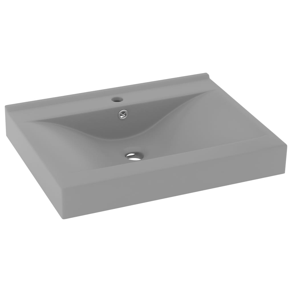 Vidaxl Washbasin con agujero de grifo 60x46 cm Cerámico Matt gris claro