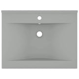 Vidaxl wastafel met kraangat 60x46 cm keramiek mat lichtgrijs