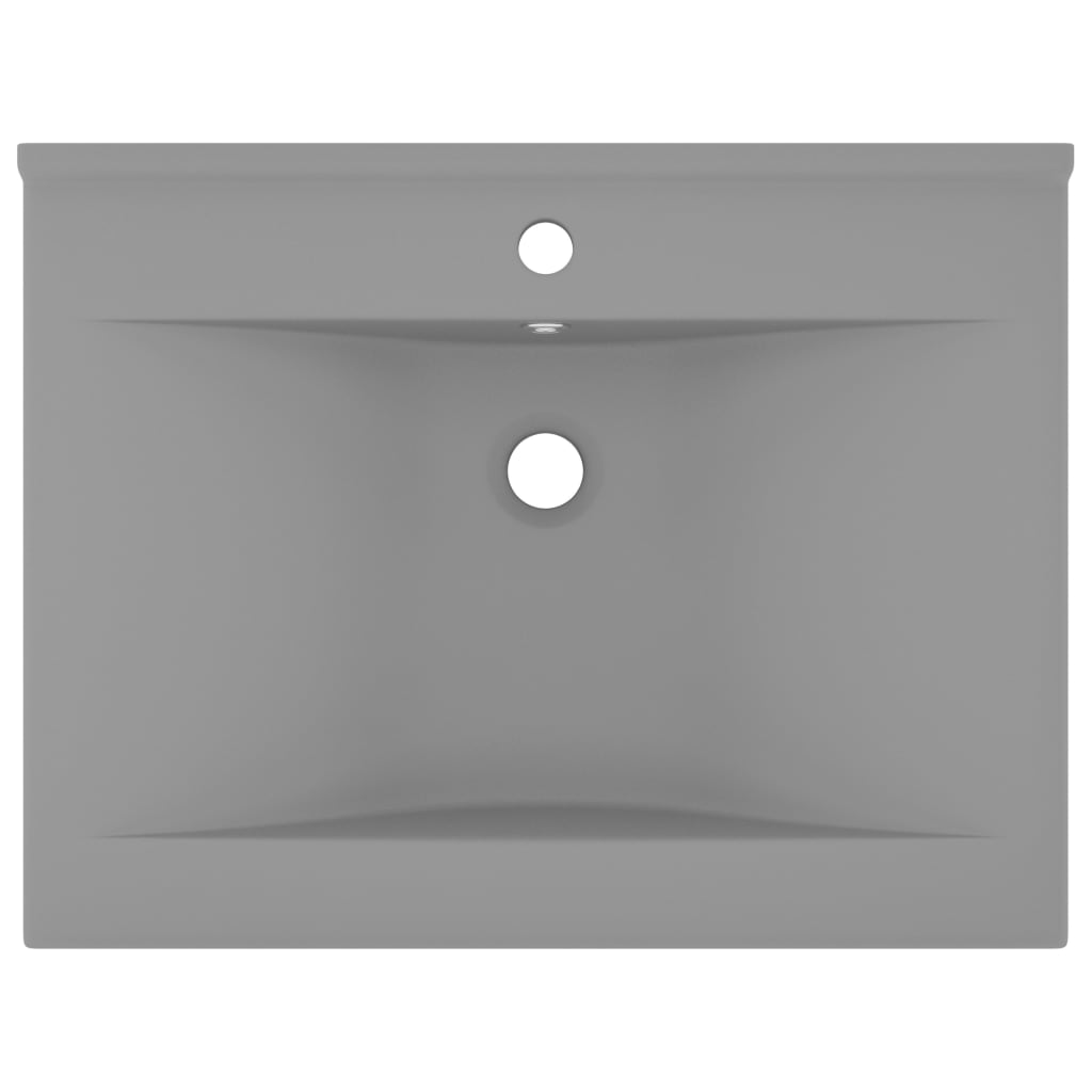 Vidaxl Washbasin con agujero de grifo 60x46 cm Cerámico Matt gris claro